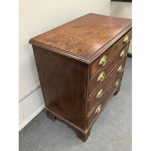 1175 - A small George III oak four drawer chest, width 80cm, depth 46cm, height 83cm. Condition - fair... 