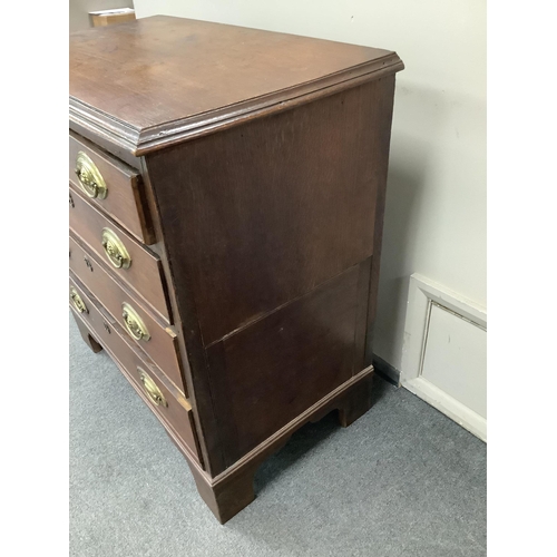 1175 - A small George III oak four drawer chest, width 80cm, depth 46cm, height 83cm. Condition - fair... 