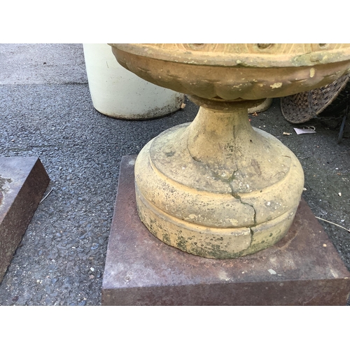 1189 - A pair of Coadestone pedestal planters, diameter 53cm, height 58cm. Condition - fair