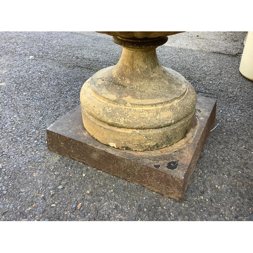 1189 - A pair of Coadestone pedestal planters, diameter 53cm, height 58cm. Condition - fair