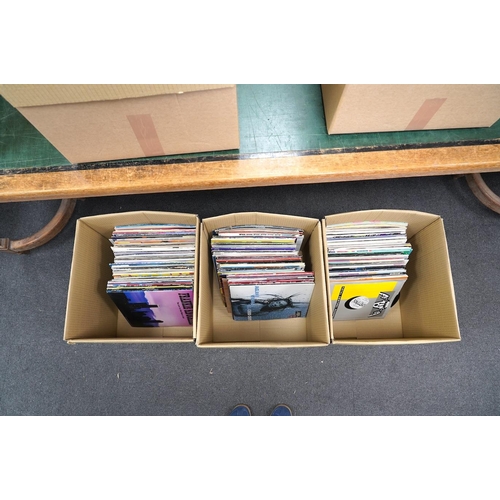 1254 - A collection (approx 300) 1970s to early 90s. LP records and 12 singles, mostly Dance, Techno, R n... 