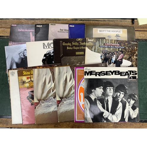 1264 - Sixteen LP record albums artists including; The Merseybeats, Moondog, Procol Harum, Spirit, The Trog... 