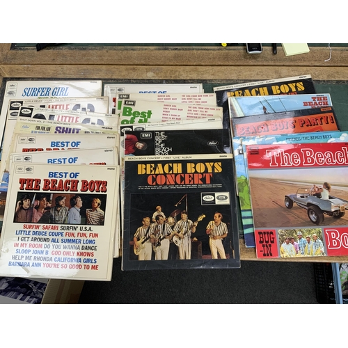 1268 - Nineteen The Beach Boys LP record albums including; Surfer Girl, Little Deuce Coupe, Shut Down Vol.2... 