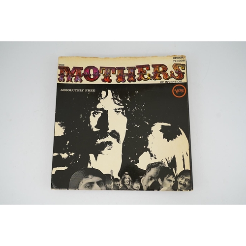 1276 - Six Frank Zappa and Mothers of Invention LP record albums; Absolutely Free, Stereo on Verve 710 006A... 