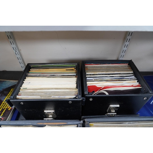 1285 - Four 7 singles carry cases containing a large collection of mainly Eddie Cochran 7 singles, a few ... 