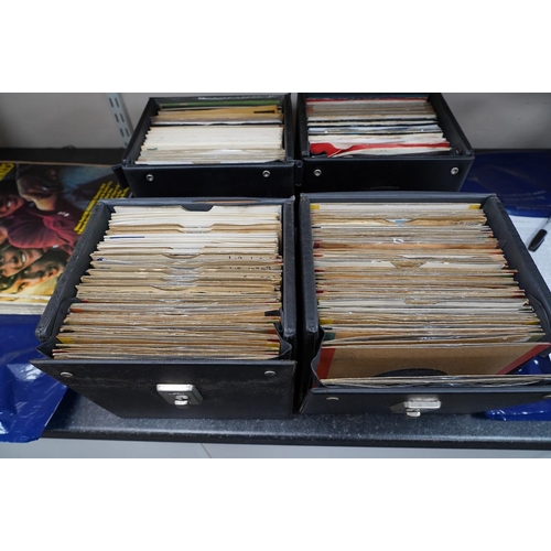 1285 - Four 7 singles carry cases containing a large collection of mainly Eddie Cochran 7 singles, a few ... 