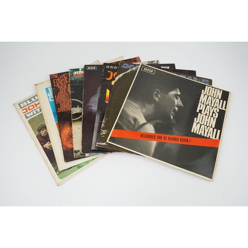 1299 - Eight John Mayall LP record albums; John Mayall Plays John Mayall Live at Klooks Kleek on Decca LK.4... 