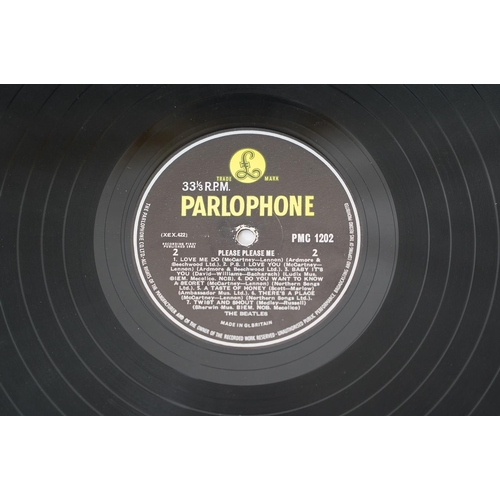 1305 - Eleven The Beatles LP record albums; Please Please Me, PMC 1202, XEX.421, two copies of With The Bea... 