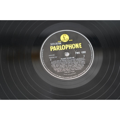 1306 - Ten The Beatles LP record albums; Please Please Me, PMC 1202, XEX.421, two copies of With The Beatle... 