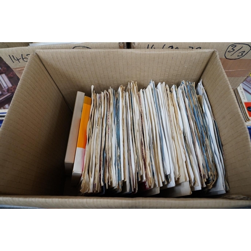 1307 - Three boxes of 7 singles on Parlophone and Pye labels, artists including; The Sweet, Orange Bicycle... 