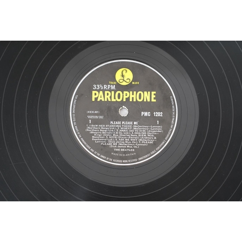 1308 - Twelve The Beatles LP record albums; Please Please Me, PMC 1202, XEX.421, two copies of With The Bea... 