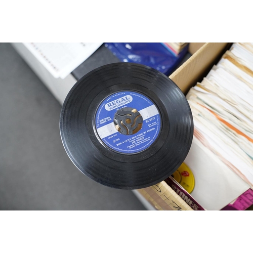 1309 - Three boxes of 7 singles on London, RCA, United Artists, Warner Brothers, Regal, Reprise, etc. labe... 