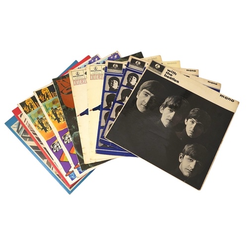 1310 - Ten The Beatles LP record albums; With The Beatles, PMC 1206, XEX.447, two copies of A Hard Days Ni... 