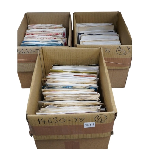 1311 - Three boxes of 7 singles on Piccadilly, Rare Earth, Reaction, Red Bird, Pye, Vertigo, etc. labels, ... 