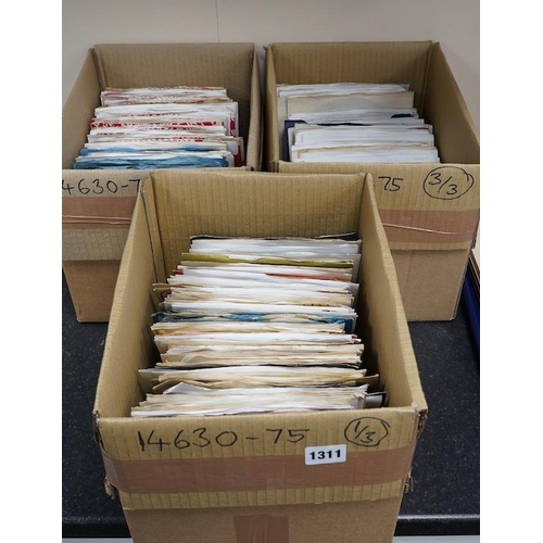 1311 - Three boxes of 7 singles on Piccadilly, Rare Earth, Reaction, Red Bird, Pye, Vertigo, etc. labels, ... 