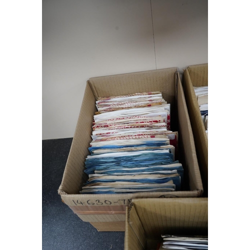 1311 - Three boxes of 7 singles on Piccadilly, Rare Earth, Reaction, Red Bird, Pye, Vertigo, etc. labels, ... 