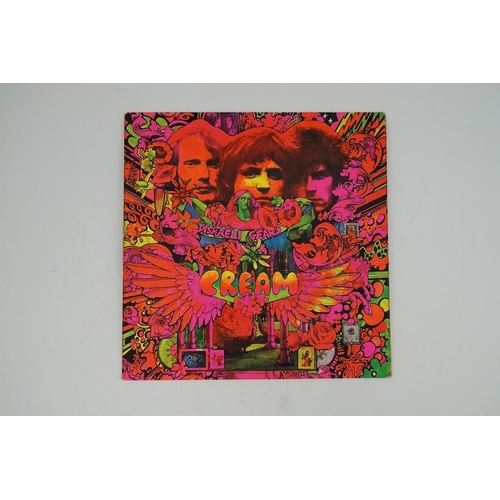 1325 - Four Cream related LP record albums; Disraeli Gears stereo on Reaction 594003, with fully laminated ... 