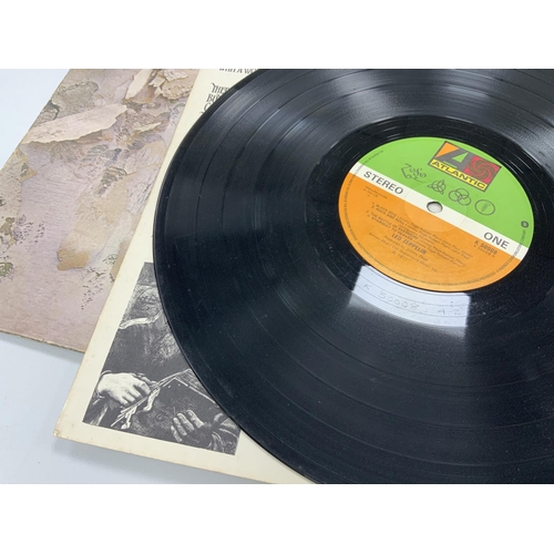 1328 - Three Led Zeppelin LP record albums; Led Zeppelin IV, K50008, Houses of the Holy, SSK89400, and anot... 