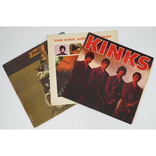 1331 - Three Kinks LP record albums; Kinks on Pye NSPL.83021, The Kink Kontroversy on NPL.18131, Arthur on ... 