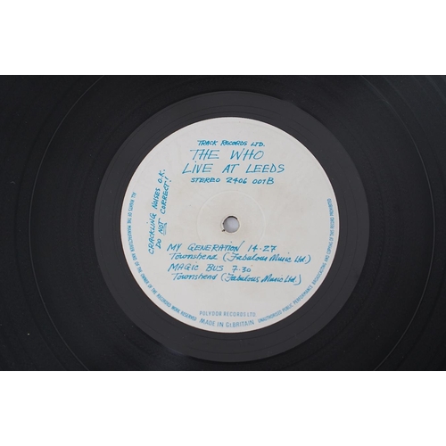 1335 - The Who; Live at Leeds, LP record album, Track 2406 001, with 11 inserts including the booklet of ph... 