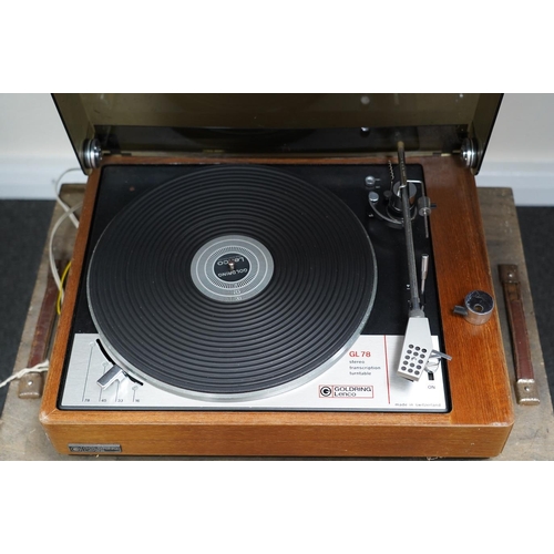 1353 - A Goldring Lenco GL78 record player turntable. Condition - fair