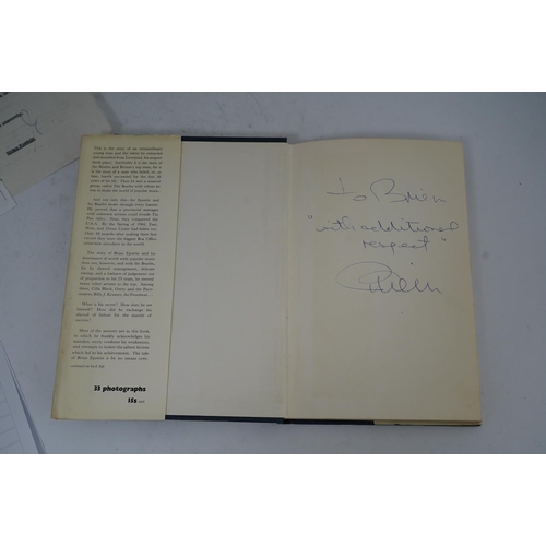 1364 - Two Brian Epstein (manager of the Beatles) related items; a signed first edition of A Cellarful of N... 