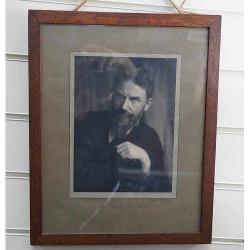 1366 - A signed photograph of George Bernard Shaw, also signed by the photographer Frederick H. Evans and d... 