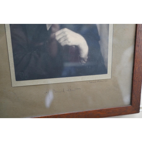 1366 - A signed photograph of George Bernard Shaw, also signed by the photographer Frederick H. Evans and d... 