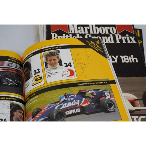 1368 - An archive of British Grand Prix memorabilia from Brands Hatch, including a collection of autographs... 