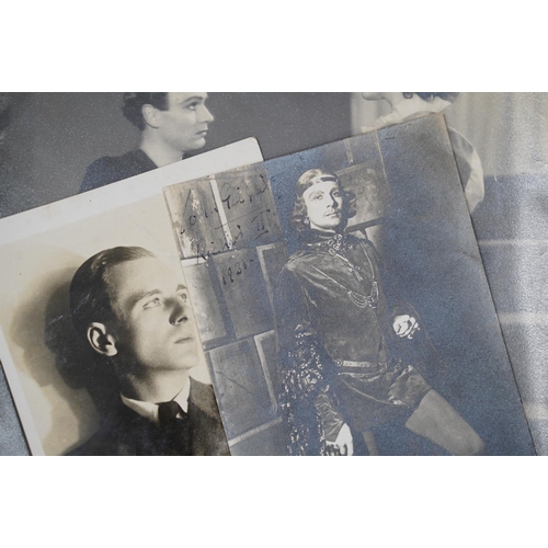 1384 - A theatrical archive of signed photos, a poster and books relating to John Gielgud and Laurence Oliv... 