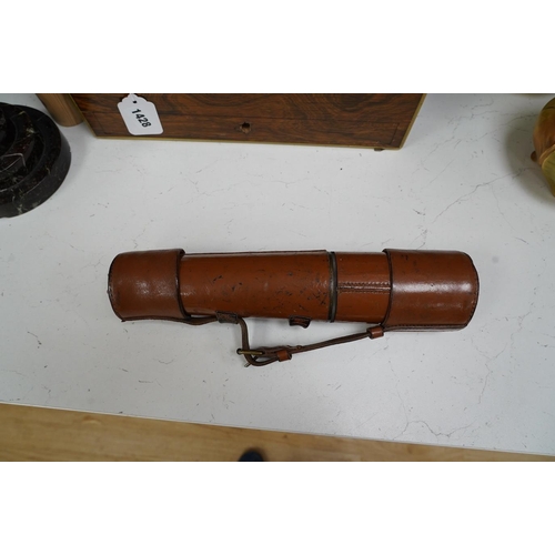 1427 - A brass three draw military telescope, marked ABL 1950 Tel. Sgn. Mk VI. V6-OS 717 GA No 049. Condi... 