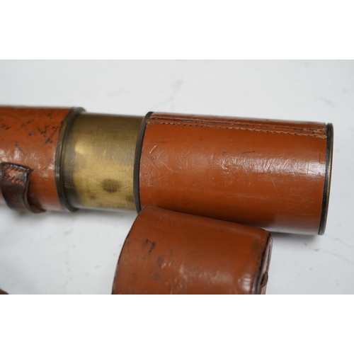 1427 - A brass three draw military telescope, marked ABL 1950 Tel. Sgn. Mk VI. V6-OS 717 GA No 049. Condi... 