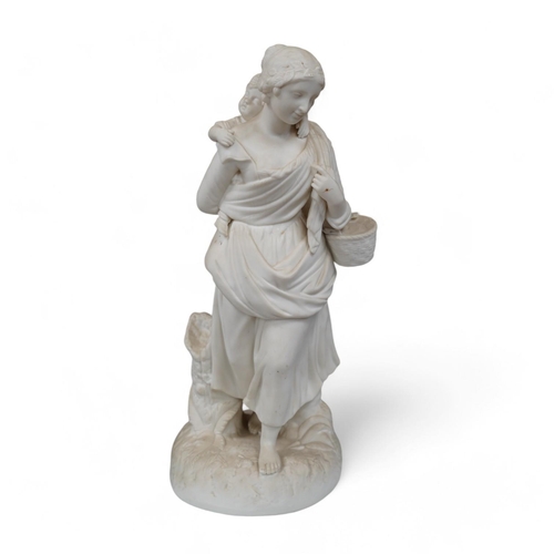 1435 - A Parian ware figure group of mother and child, 40cm. Condition - good