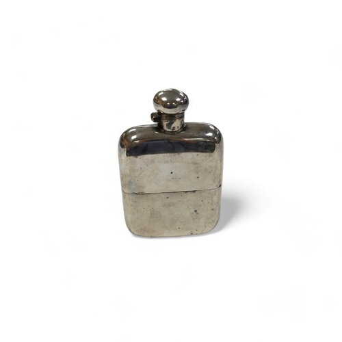 1844 - A George V silver hip flask, by Charles S. Green & Co, Birmingham, 1917, 14.5cm. Condition - poor... 