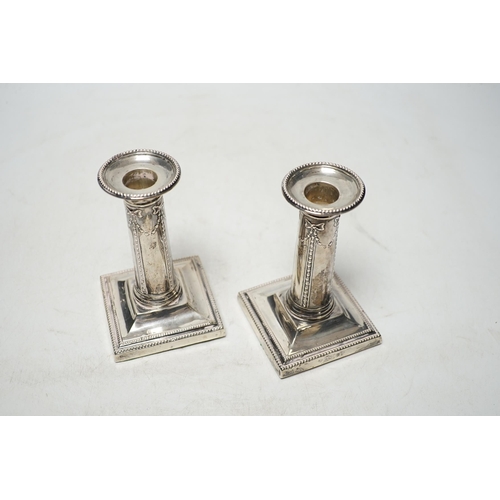 1846 - A pair of Edwardian silver dwarf candlesticks, by Goldsmiths & Silversmiths Co Ltd, London, 1904, 12... 