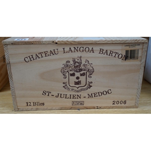 277 - A sealed wood case of twelve bottles of 2006 Chateau Langoa Barton, Saint Julien, in OWC, purchased ... 