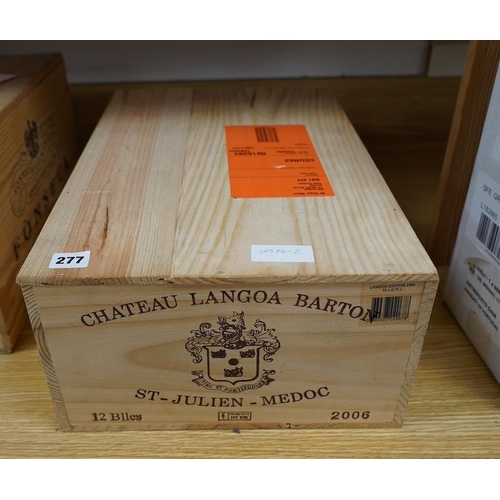 277 - A sealed wood case of twelve bottles of 2006 Chateau Langoa Barton, Saint Julien, in OWC, purchased ... 