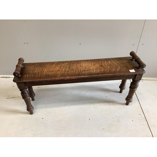 76 - A Victorian oak window seat, width 106cm, depth 26cm, height 51cm. Condition - fair