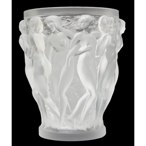 271 - A large Lalique Bacchantes vase, engraved mark Lalique France to edge of foot, 24.5cm high