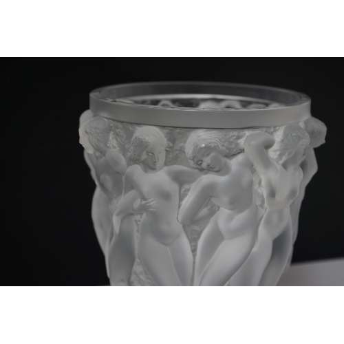 271 - A large Lalique Bacchantes vase, engraved mark Lalique France to edge of foot, 24.5cm high