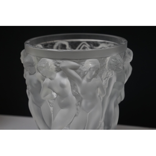 271 - A large Lalique Bacchantes vase, engraved mark Lalique France to edge of foot, 24.5cm high