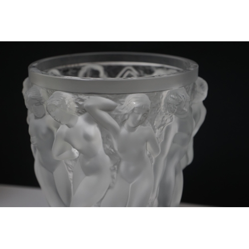 271 - A large Lalique Bacchantes vase, engraved mark Lalique France to edge of foot, 24.5cm high