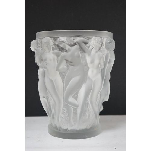 271 - A large Lalique Bacchantes vase, engraved mark Lalique France to edge of foot, 24.5cm high