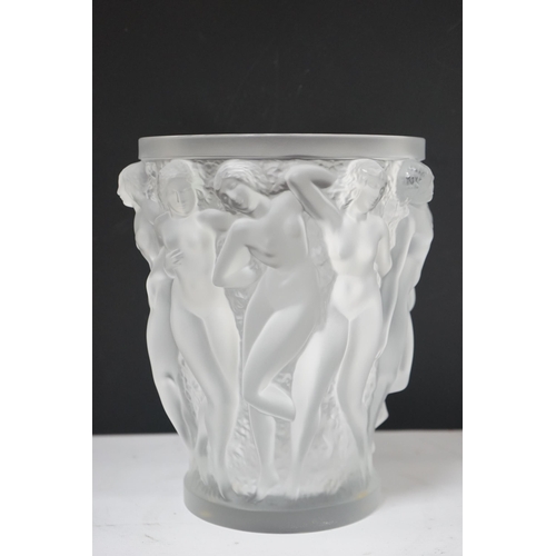 271 - A large Lalique Bacchantes vase, engraved mark Lalique France to edge of foot, 24.5cm high