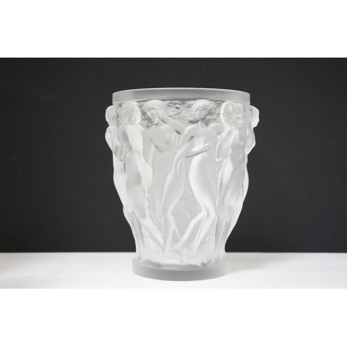 271 - A large Lalique Bacchantes vase, engraved mark Lalique France to edge of foot, 24.5cm high