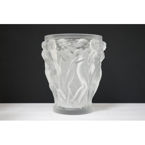 271 - A large Lalique Bacchantes vase, engraved mark Lalique France to edge of foot, 24.5cm high