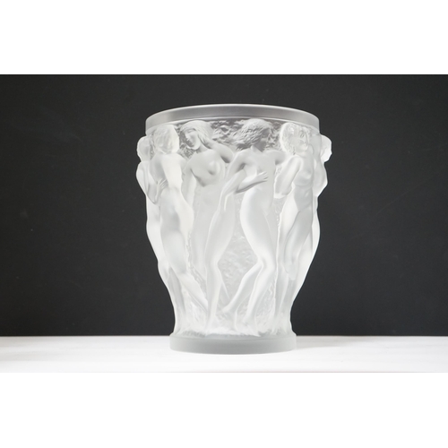 271 - A large Lalique Bacchantes vase, engraved mark Lalique France to edge of foot, 24.5cm high