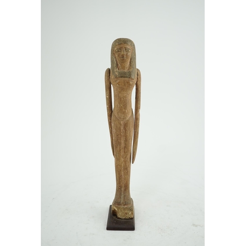 33 - An Egyptian painted gesso and wood portrait statuette of a woman, probably Middle Kingdom, 12th dyna... 