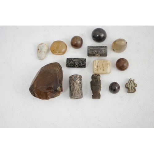 37 - A collection of Ancient Egyptian beads, seals, etc.Acquired 1990s