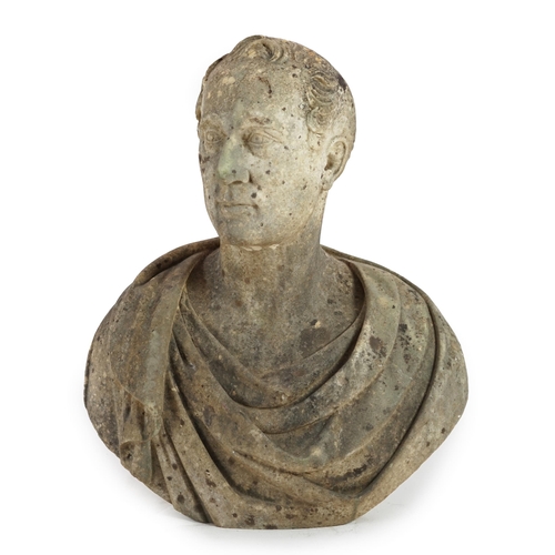 50 - After Joseph Nollekens R.A. (1737-1823). A marble bust of a gentleman wearing classical robes, signe... 